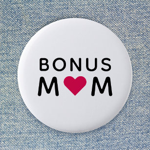 Bóton Redondo 5.08cm Bonus Mãe   Dia de as mães de Coração Rosa Moderno