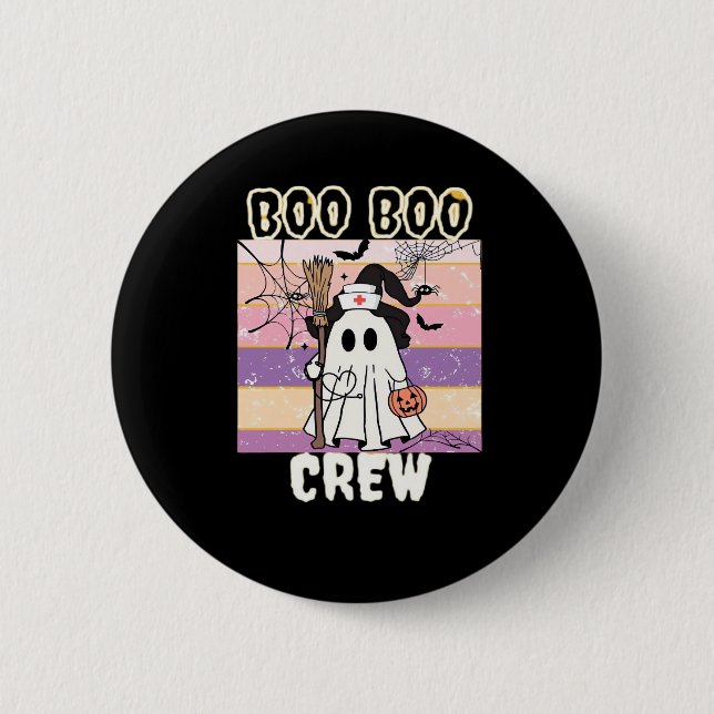 Bóton Redondo 5.08cm Boo Boo Crew Halloween Enfermeira Fantasma Essenci (Frente)