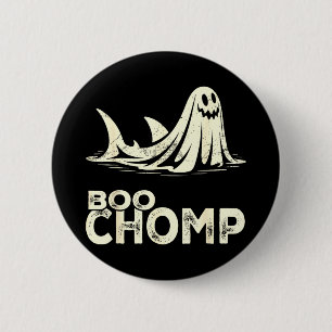 Bóton Redondo 5.08cm Boo chomp – fantasma engraçado do tubarão hallowee