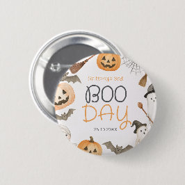 Bóton Redondo 5.08cm Boo Day Spooky Halloween Birthday