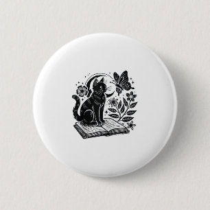 Bóton Redondo 5.08cm Bookworms de Bookworms Booknernerds Halloween Blac