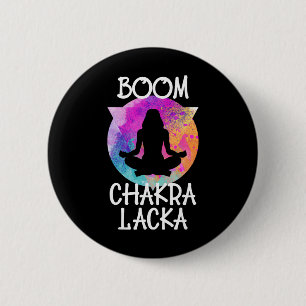 Bóton Redondo 5.08cm Boom Chakra Lacka Divertido Instrutor de Yoga Yogi