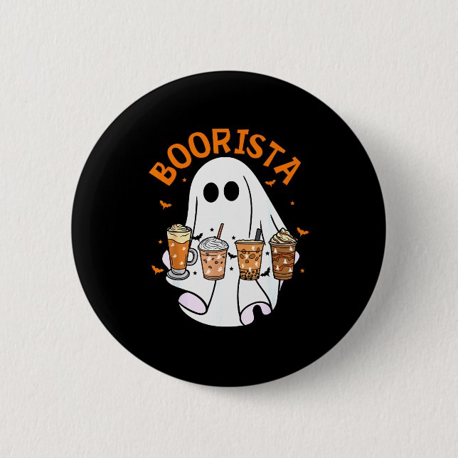 Bóton Redondo 5.08cm Boorista Barista Ghost Coffee Halloween Soky Seaso (Frente)