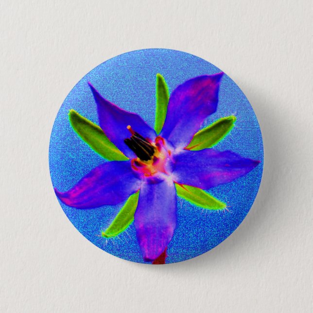 Bóton Redondo 5.08cm Borage psicadélico (Frente)