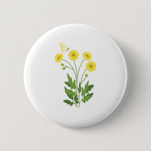 Bóton Redondo 5.08cm Borboleta (Frente)