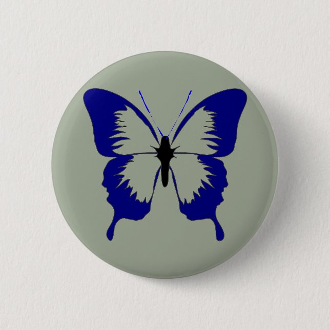 Bóton Redondo 5.08cm Borboleta azul (Frente)