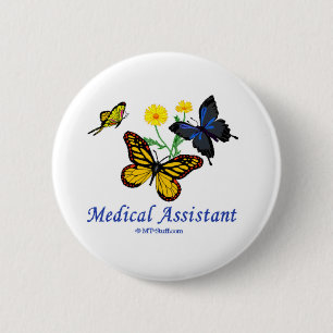 Bóton Redondo 5.08cm Borboleta do assistente médico