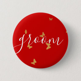 Bóton Redondo 5.08cm Borboletas de Bolo de Casamento