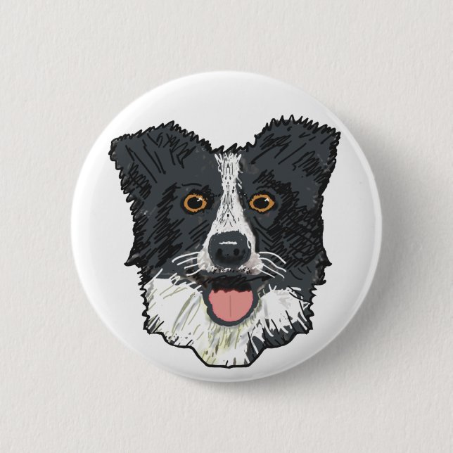 Bóton Redondo 5.08cm Border Collie (Frente)