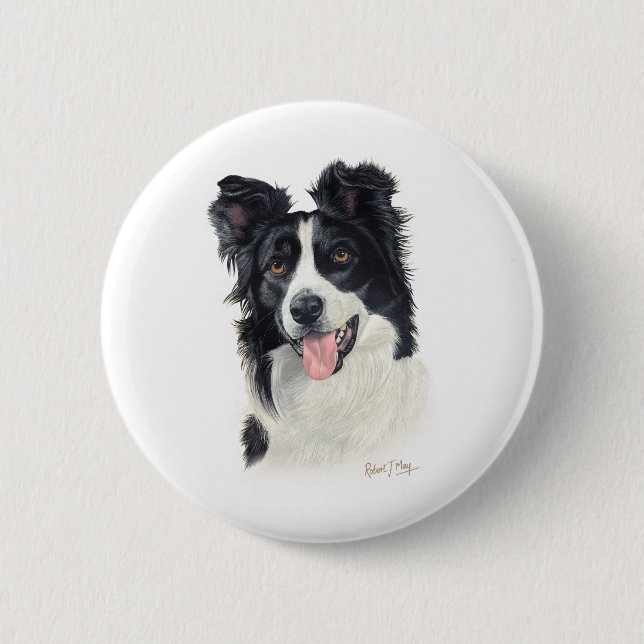 Bóton Redondo 5.08cm Border collie (Frente)