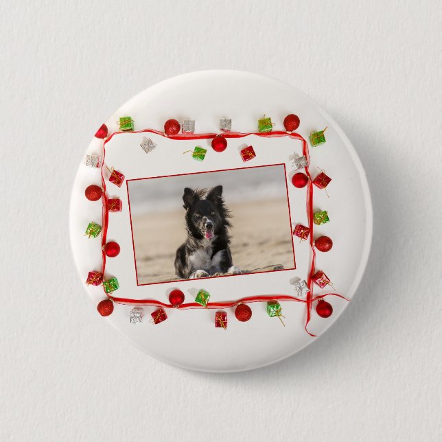 Bóton Redondo 5.08cm Border Collie Christmas (Frente)