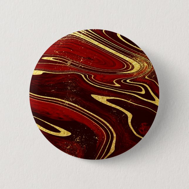Bóton Redondo 5.08cm Borgonha e Dourado Marble (Frente)