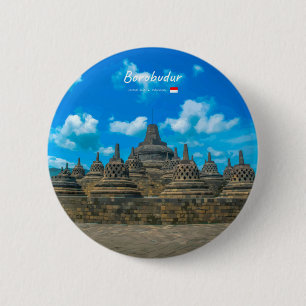 Bóton Redondo 5.08cm Borobudur, Indonésia - Antigo Templo Budista
