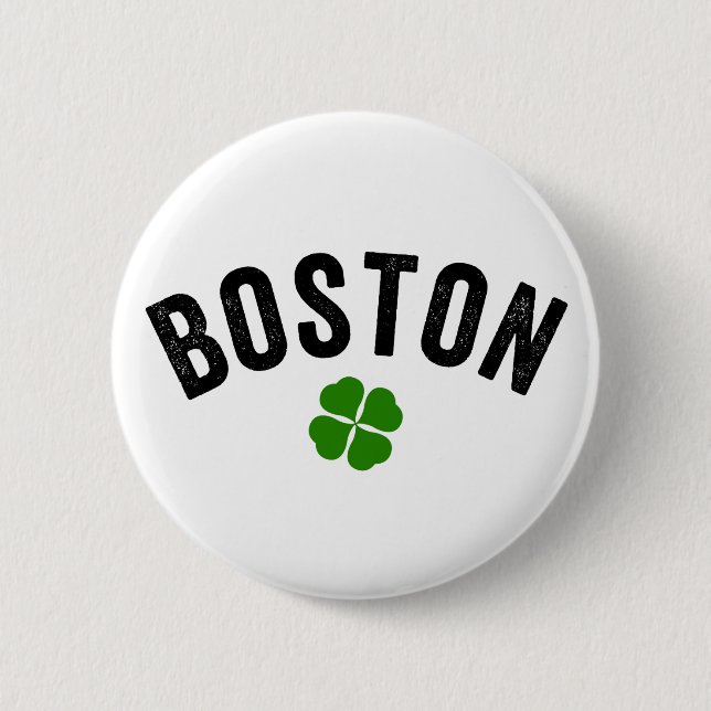 Bóton Redondo 5.08cm Boston Irish Shamrock (Frente)