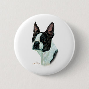Bóton Redondo 5.08cm Boston Terrier