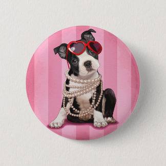 Bóton Redondo 5.08cm Boston Terrier