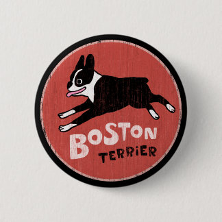 Bóton Redondo 5.08cm Boston Terrier Estilo Retro Legal