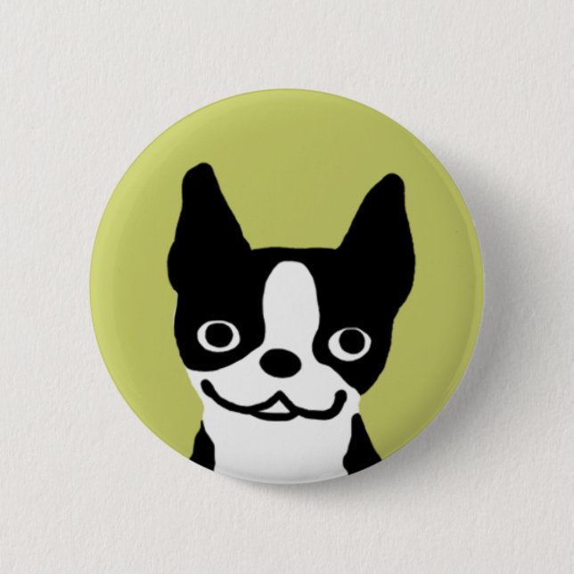 Bóton Redondo 5.08cm Boston Terrier Smile (Frente)