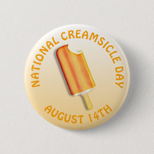 Bóton Redondo 5.08cm Botão 14 de agosto do Dia Nacional do Creamsicle