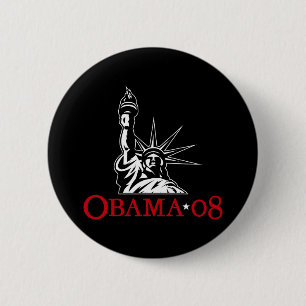 Bóton Redondo 5.08cm Botão 2008 da estátua da liberdade de Barack Oba