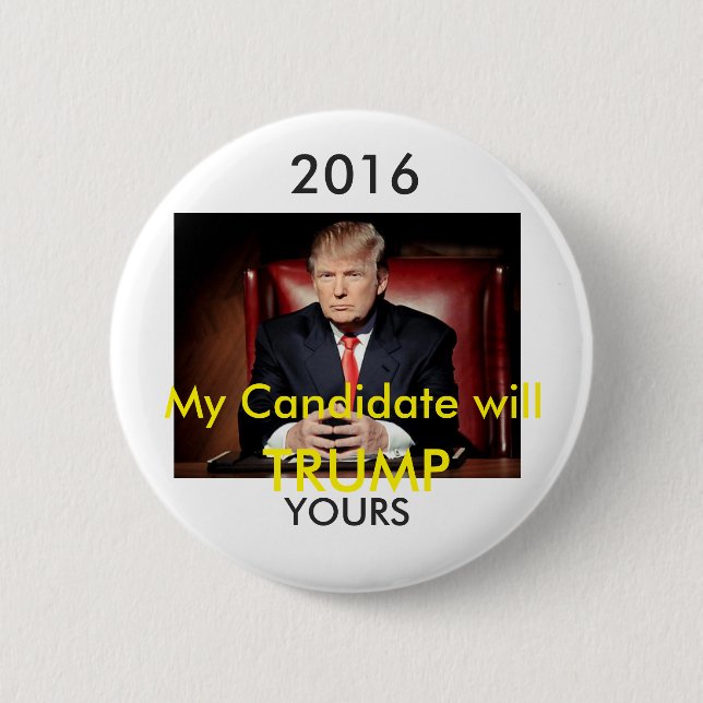 Bóton Redondo 5.08cm Botão 2016 de Donald Trump Pinback (Frente)
