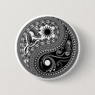 Bóton Redondo 5.08cm Botão 3D Yin & Yang