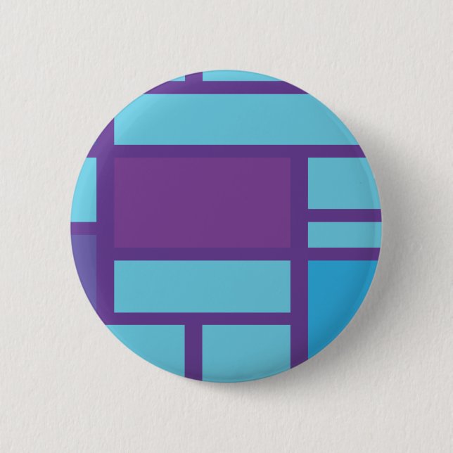 Bóton Redondo 5.08cm Botão abstrato azul e roxo (Frente)