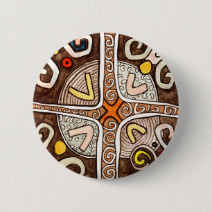 Bóton Redondo 5.08cm Botão africano do estilo