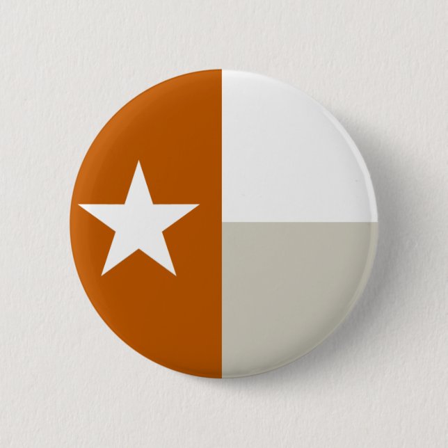 Bóton Redondo 5.08cm Botão alaranjado queimado da bandeira de Texas (Frente)