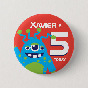 Bóton Redondo 5.08cm Botão alienígena de três olhos