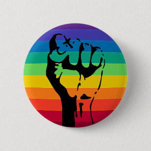 Bóton Redondo 5.08cm Botão arco-íris FIST LGBT PRIDE