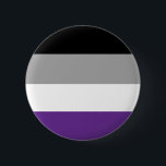 Bóton Redondo 5.08cm Botão assexuado da bandeira<br><div class="desc">Mostre seu orgulho do ás com este botão snazzy da bandeira em preto, em cinzento, em branco, e o roxo. Todos os rendimentos das vendas da mercadoria na loja de Zazzle dos áss de Nova Inglaterra vão apoiar a missão de NEA para fornecer o espaço seguro e afirmando para povos...</div>