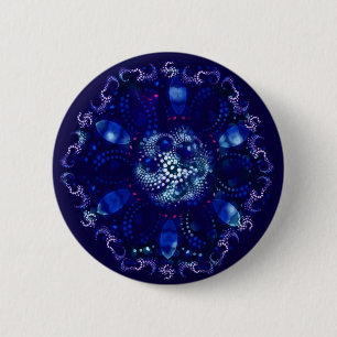 Bóton Redondo 5.08cm botão azul do broche do vintage