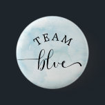 Bóton Redondo 5.08cm Botão Azul do Grupo de Cor da Água<br><div class="desc">Botão Azul Equipe Azul de Cor da Água. Itens correspondentes disponíveis.</div>