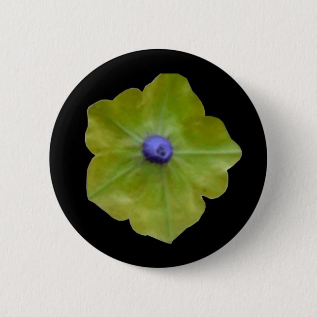 Bóton Redondo 5.08cm Botão Azul e Verde Petunia (Frente)