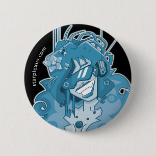 Bóton Redondo 5.08cm botão azul elétrico