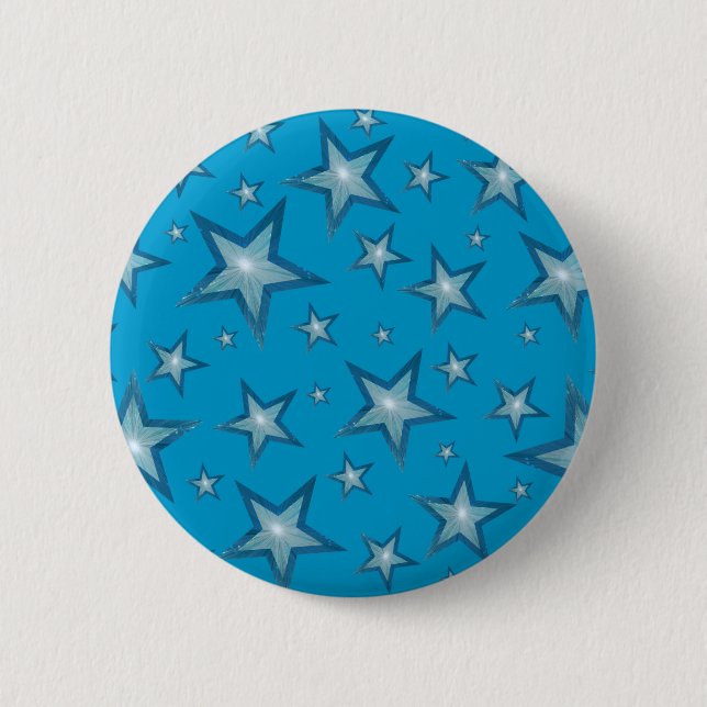 Bóton Redondo 5.08cm botão Azul Estrelas azul (Frente)