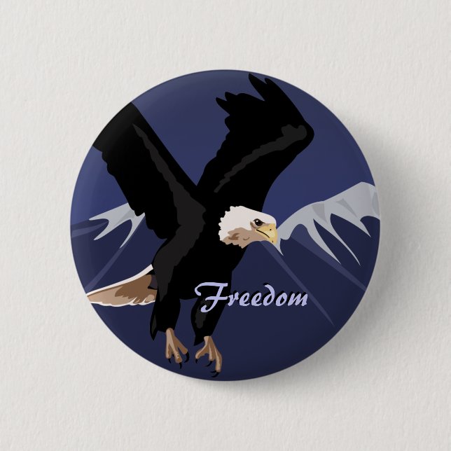 Bóton Redondo 5.08cm Botão Bald Eagle (Frente)