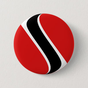 Bóton Redondo 5.08cm Botão Bandeira de Trinidad e Tobago Fisheye