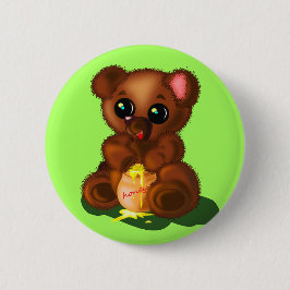 Bóton Redondo 5.08cm Botão Bear Urso - Sua Cor