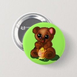 Bóton Redondo 5.08cm Botão Bear Urso - Sua Cor