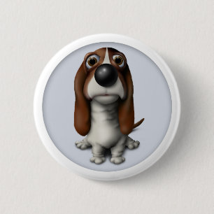 Bóton Redondo 5.08cm Botão BH1 de Basset Hound