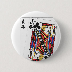 Bóton Redondo 5.08cm Botão Blackjack