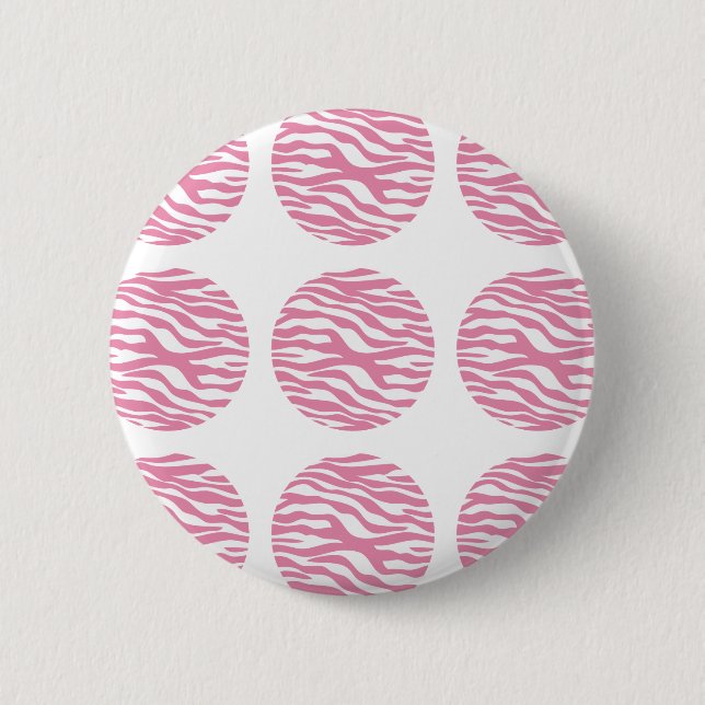 Bóton Redondo 5.08cm Botão Bolinhas de Impressão Zebra (Frente)