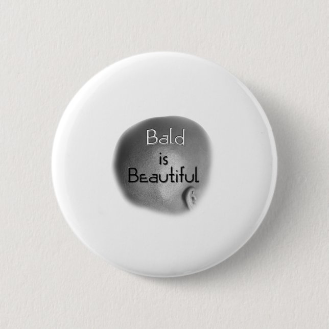 Bóton Redondo 5.08cm Botão bonito calvo (Frente)