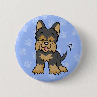 Bóton Redondo 5.08cm Botão bonito de Yorkie do cão dos desenhos