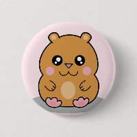Botão bonito dos desenhos animados do hamster do