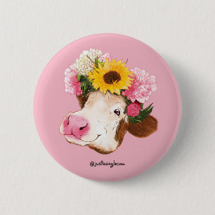 Bóton Redondo 5.08cm Botão bovino da rainha