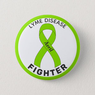 Bóton Redondo 5.08cm Botão Branco da Fita de Combate à Doença de Lyme