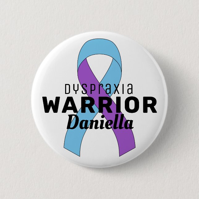 Bóton Redondo 5.08cm Botão Branco da Fita Dispraxia (Frente)